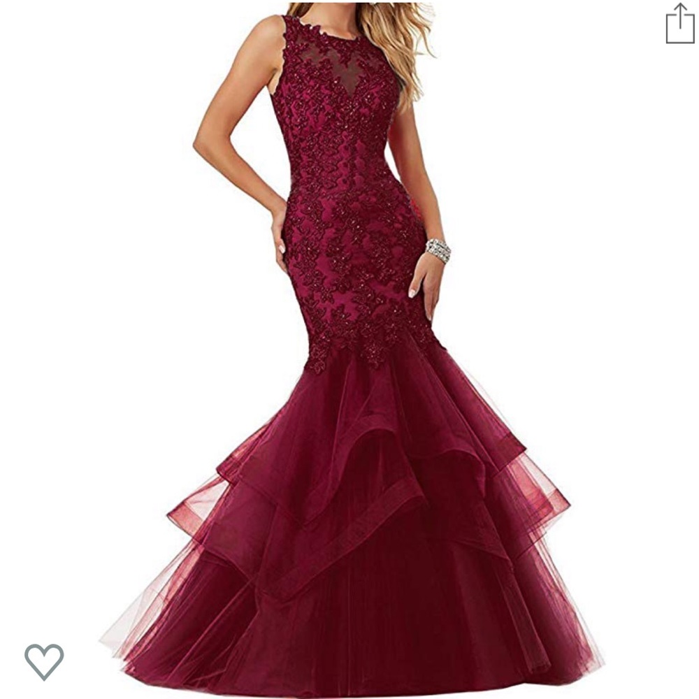Maroon Prom Dress - NEVER WORN - Picture 3 of 8